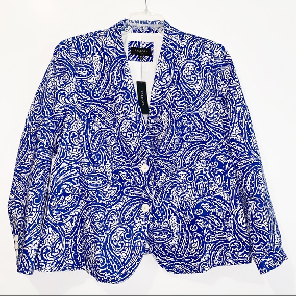 Talbots Jackets & Blazers - TALBOTS Blue Paisley Blaizer Jacket Sz 16
